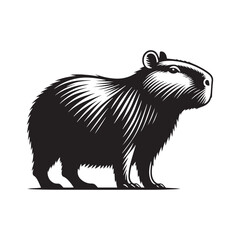 Obraz premium Capybara Silhouette - Illustration of Capybara - Capybara Vector - Minimalist Capybara Animal Design.
