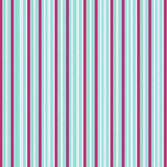 Obraz premium Bright pastel vertical stripe pattern in turquoise, pink and white. Playful seamless background perfect for summer designs, kids projects, packaging, wallpapers and cheerful graphic layouts.
