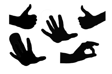 ikony, gesty dłoni na przezroczystym tle w formacie PNG
