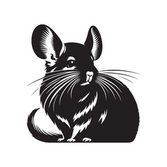 Chinchilla Vector - Minimalist Chinchilla Silhouette - Illustration Of Chinchilla - Chinchilla Animal Design.