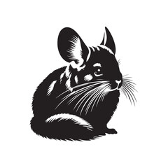 Chinchilla Vector - Minimalist Chinchilla Silhouette - Illustration Of Chinchilla - Chinchilla Animal Design.