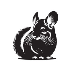 Chinchilla Vector - Minimalist Chinchilla Silhouette - Illustration Of Chinchilla - Chinchilla Animal Design.