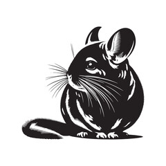Chinchilla Vector - Minimalist Chinchilla Silhouette - Illustration Of Chinchilla - Chinchilla Animal Design.