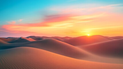 Obraz premium Desert sunset landscape. (1)