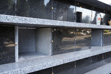 Columbarium for burial of urns with ashes
