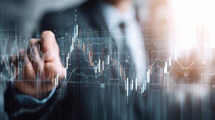 Business Professional Analyzing Financial Data and Stock Market Trends