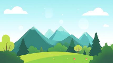 Fototapeta premium Idyllic green mountain landscape.