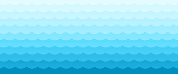 Water waves. River, sea or ocean waves. Vector illustration. © sergo77