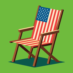 Patriotic Lawn Chair Liberty vector, perfect for 4th of July prints and digital decor.