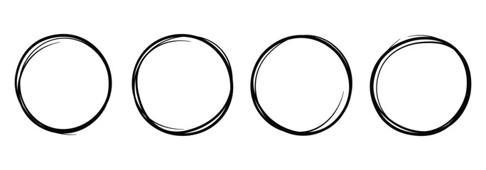 Hand drawn circle highlight marker style clipart graphic