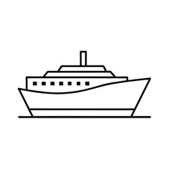 Obraz premium ship line art vector illustration
