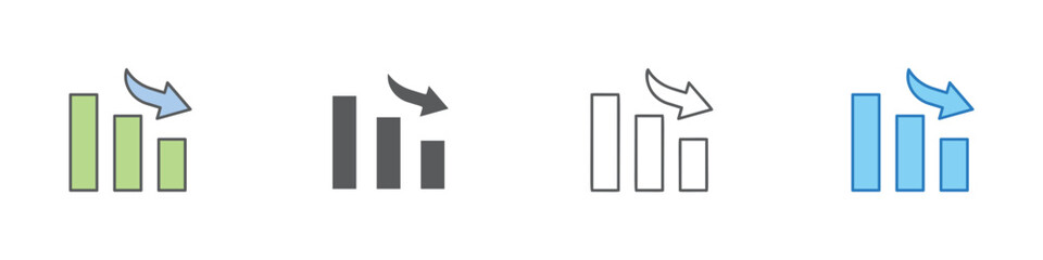 Recession Icon Set Multiple Style Vector Collection