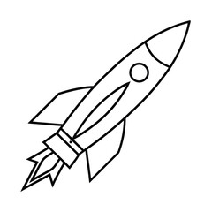 rocket line art vector illustration