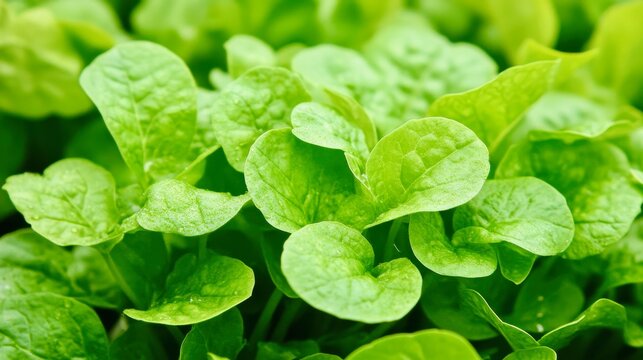 Macro photo of sorrel with lemony green hues and smooth leaf surface, backlit
