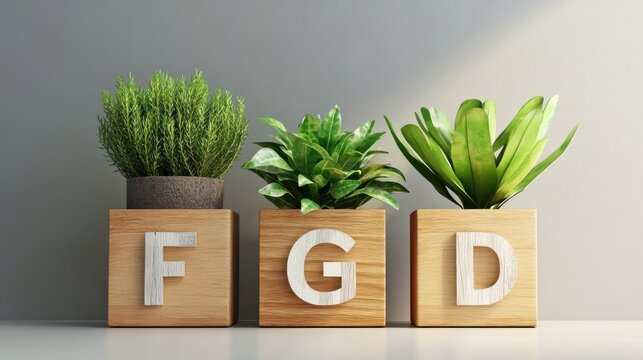 Plants in FGD wooden boxes, sunlit room