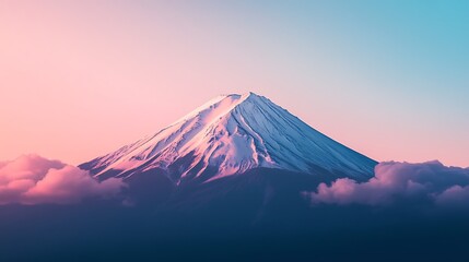 Majestic snow-capped mountain peak at sunrise. (2)