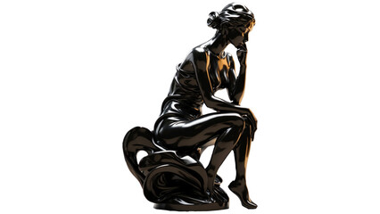 A thoughtful bronze sculpture echoing classic statues, adding depth to intellectual themes.