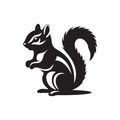 Chipmunk Silhouette - Illustration Of Chipmunk - Minimalist Chipmunk Vector.
