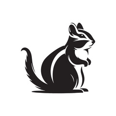 Chipmunk Silhouette - Illustration Of Chipmunk - Minimalist Chipmunk Vector.