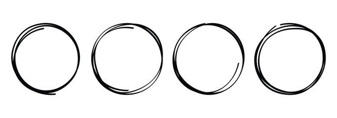 Hand drawn circle highlight marker style clipart graphic