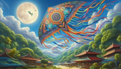 Malaysian Wau Bulan Moon Kite