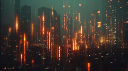 Fototapeta premium Creative Glowing Data Visualization of Forex Candlestick Chart