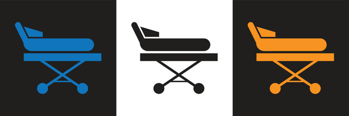 Patient bed icon. Health vector icon. Hospital, web, entertainment and business logo icon.