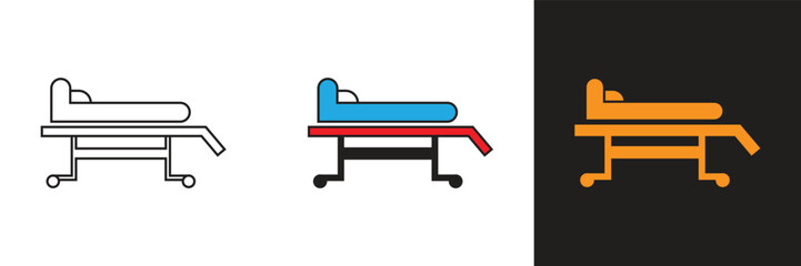 Patient bed icon. Health vector icon. Hospital, web, entertainment and business logo icon.