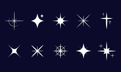 Sparkling stars and twinkling icons star explodes