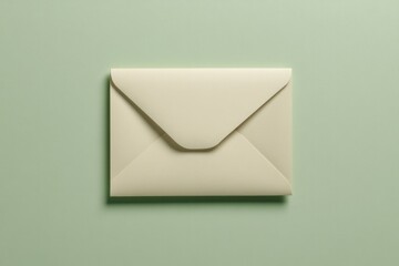 Minimalist envelope design on soft green background evokes elega
