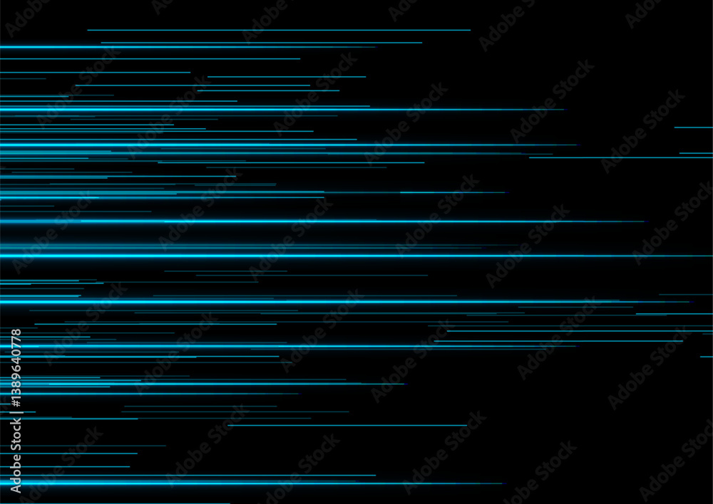 Poster blue neon laser lines abstract futuristic tech background. technology vector design