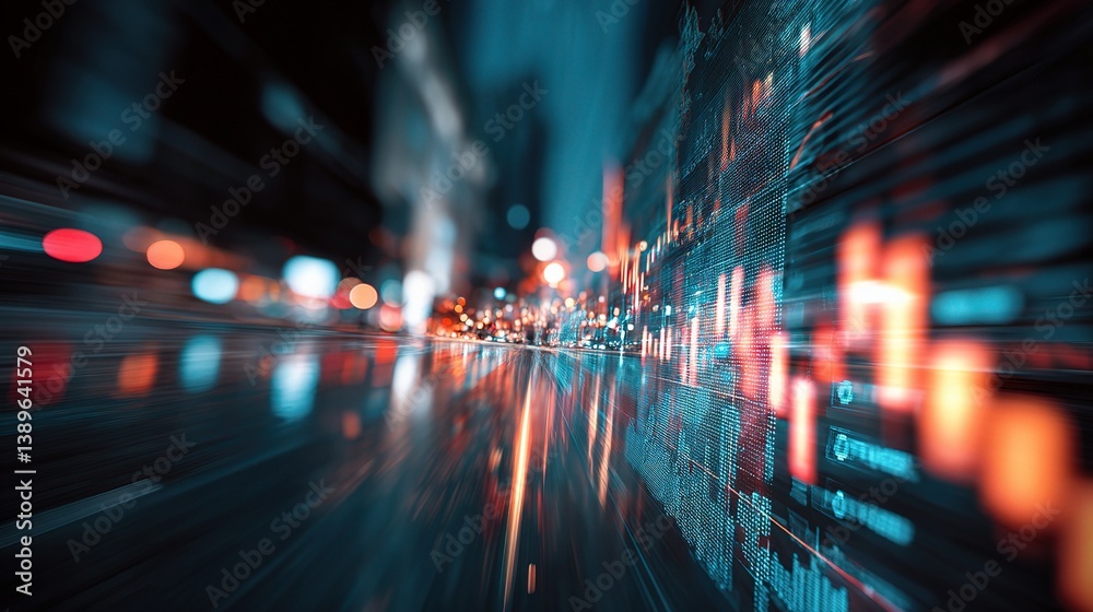 Poster abstract financial ecosystem design with ai and data visualizations