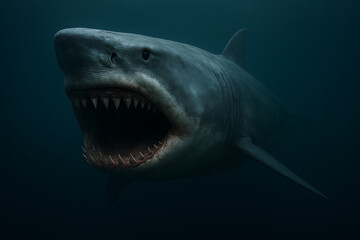 Naklejka premium 巨大鮫メガドロン