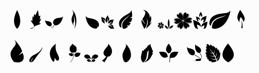 Collection of varied leaf icons