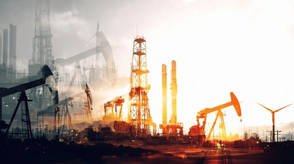 Obraz premium Next Generation Energy Business Concept with Industrial Infrastructure