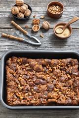 Brioche french toast sweet casserole, top view