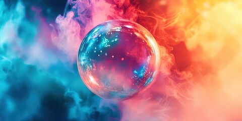 A shiny, reflective ball hanging from a light fixture