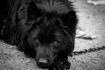 black dog portrait