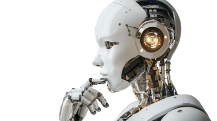 Advanced robotic figure with futuristic technology representing intelligence and engineering innovations