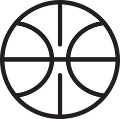 Basketball icon linear black on white background