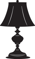 Obraz premium table lamp silhouette vector black on white background
