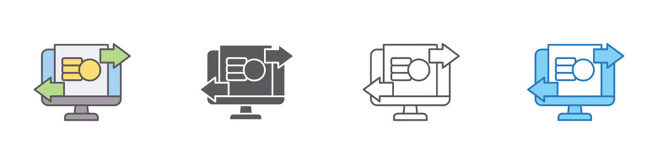 Transfer Icon Set Multiple Style Vector Collection