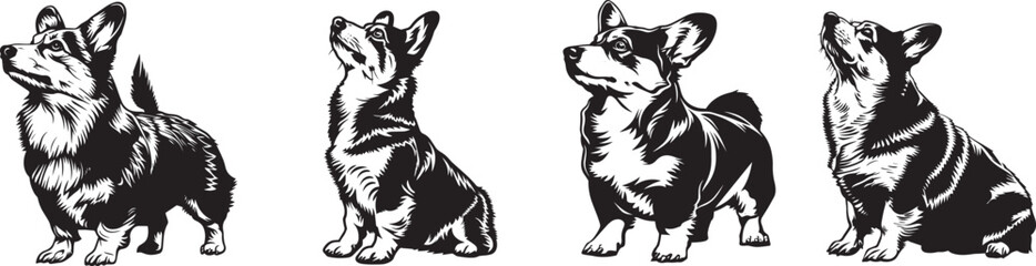 Obraz premium cute dog silhouette outline