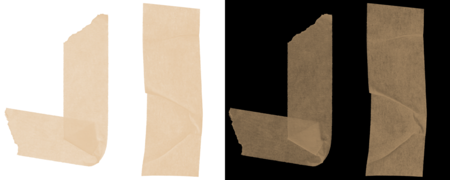 PNG collection of duct tape and masking tape elements, including torn strips, folded corners, and crumpled textures for craft or web design use. Isolated on a Transparent or White Background