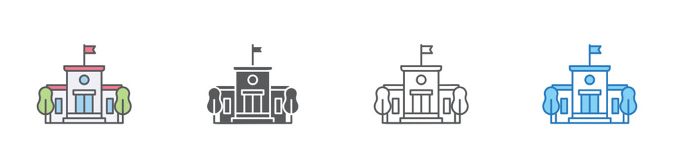 University Icon Set Multiple Style Vector Collection