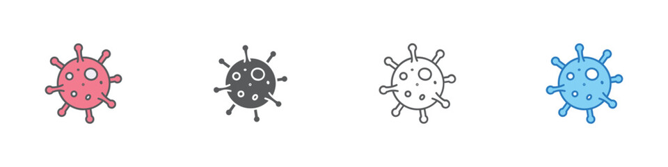 Virus Disease Icon Set Multiple Style Vector Collection