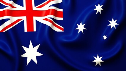 Australia s flag vibrant blue red white stars waving proudly rich texture