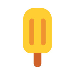 A yellow ice cream stick with a brown tip. The stick is the only visible part of the ice cream