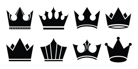 Crown icon set vector illustration
