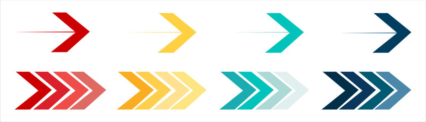 Arrow. Arrow icons. Cursor. Right arrow. Up arrows. Vector illustrations
